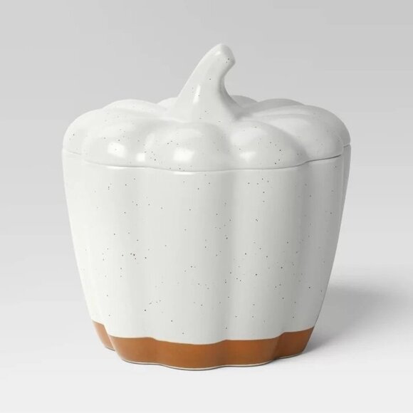 Threshold 2726ml Pumpkin Stoneware Serving Bowl w/ Lid Cream Target Thanksgiving - Picture 1 of 7